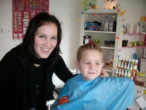 in de kappersstoel